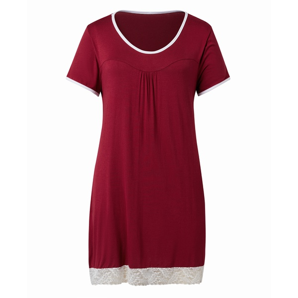 Beautiful Short-sleeve lace Splice Loungewear