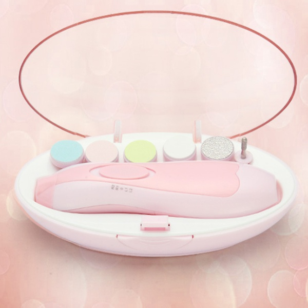 Baby Electric Nail Trimmer File Safe Fingernail Care with Light