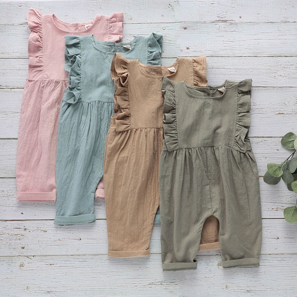 Baby Girl Solid Sleeveless Bodysuit