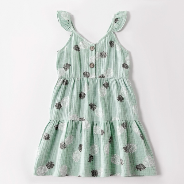 Mosaic Pineapple Series 100% Cotton Sets( Tank Dresses – Rompers – Stripe Tops)