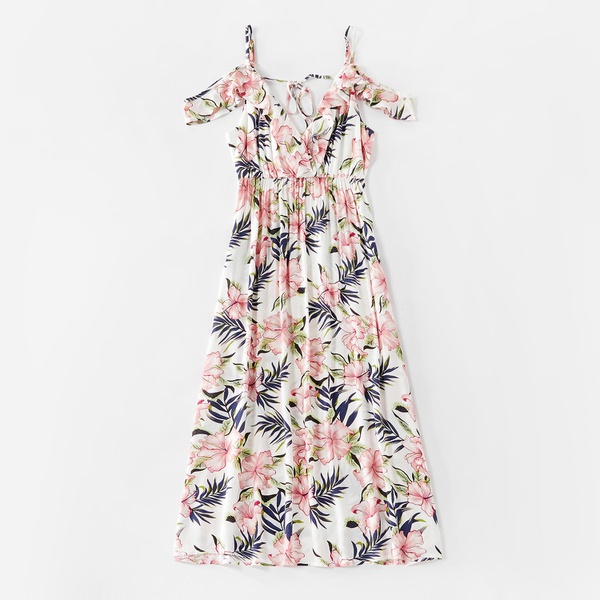 Mosaic Family Matching Floral V-neck Tank Dresses and Raglan Sleeves T-shirts
