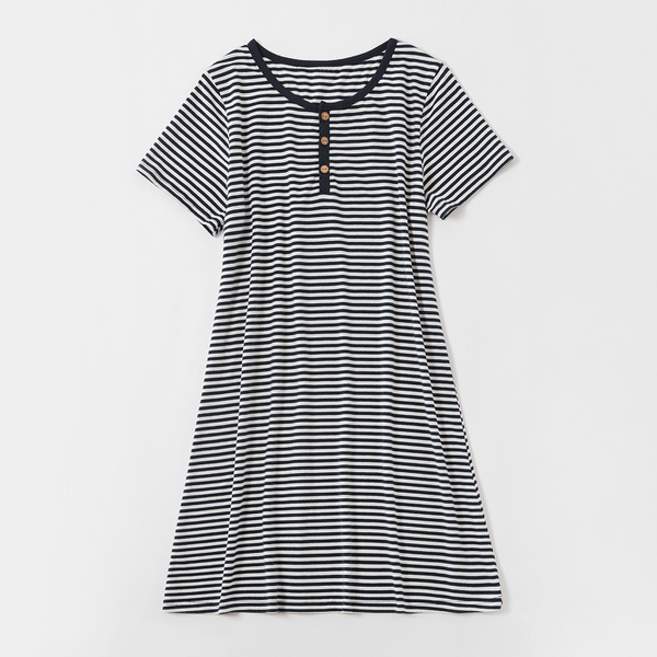 Mosaic Family Matching Cotton Stripe Dresses Raglan sleeves Rompers and Solid Polo T-shirts