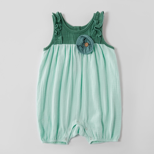 Mosaic Family Matching Green Splice 100% Cotton Sets（Tank Dresses -Rompers – Tops)
