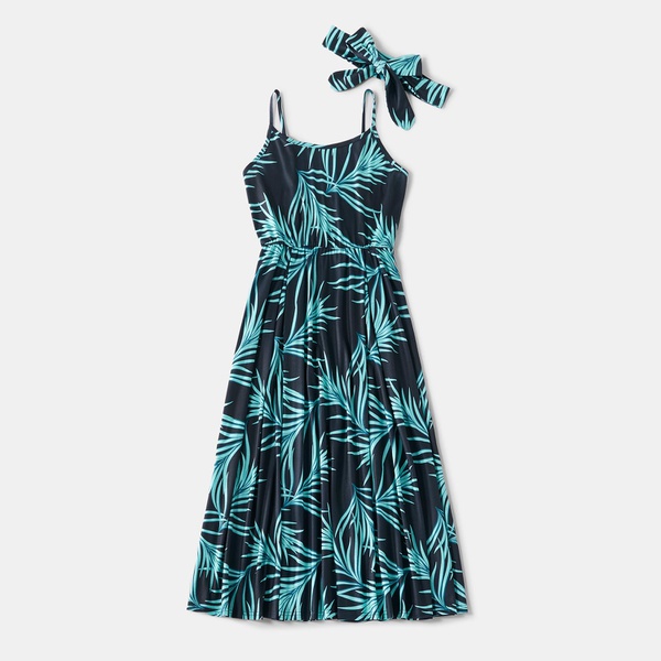 Mosaic Family Matching Palm Leaf Tank Dresses – Solid T-shirts – Rompers
