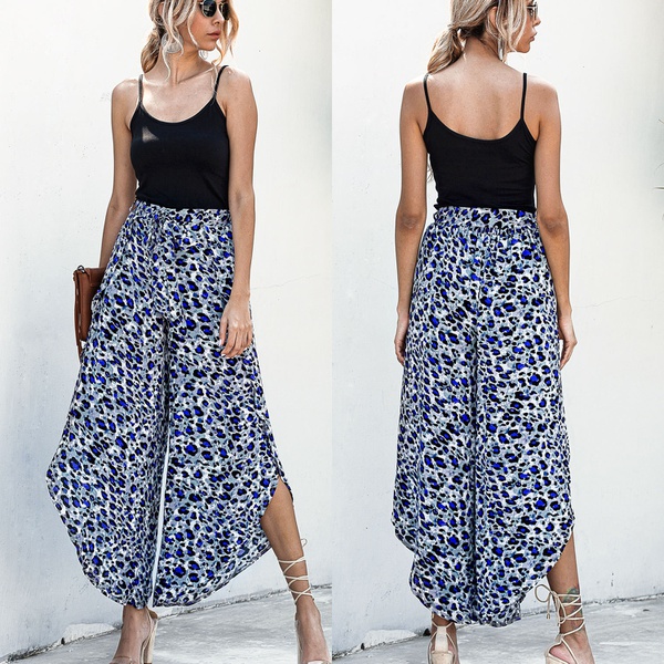 Pretty Floral Printed Irregular Loose Pants