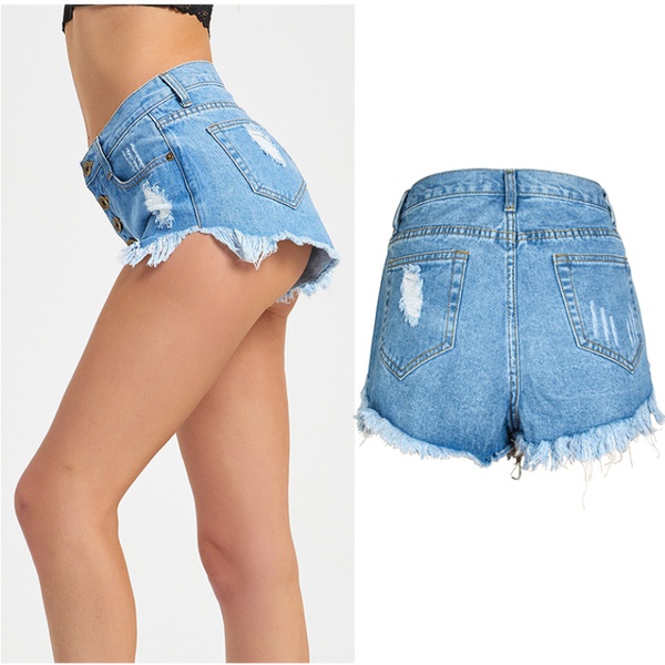 Pretty Highwaist Solid Denim Shorts Jeans For women