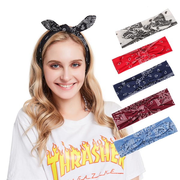 Women Cotton Elastic Bohemian Turban Headbands