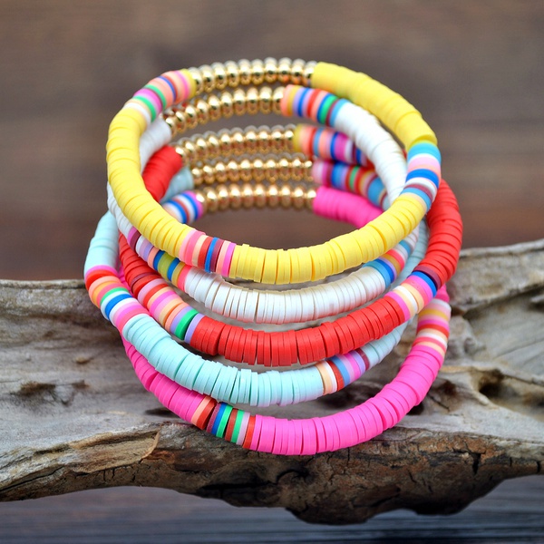 5-pcs Recyclable String Bracelets Women Boho Mixed Color Fashion Wristband Jewelry