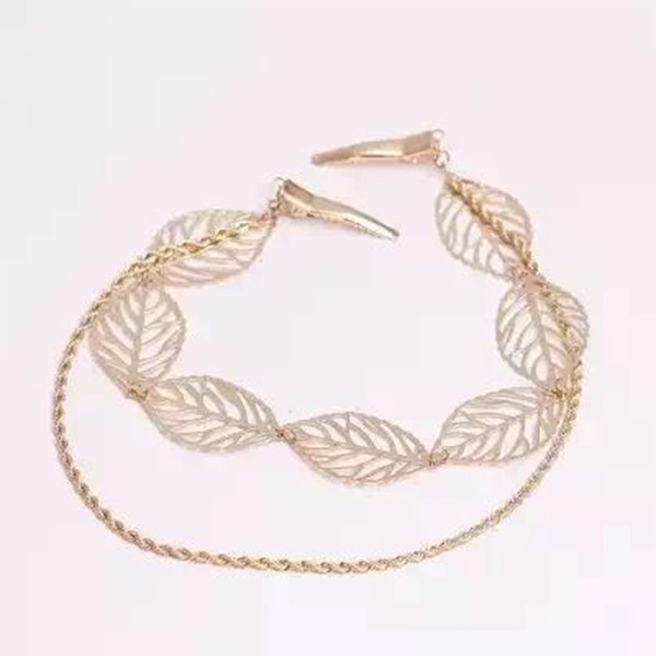 Pretty Leaf Decor Chain Hairpin for Women