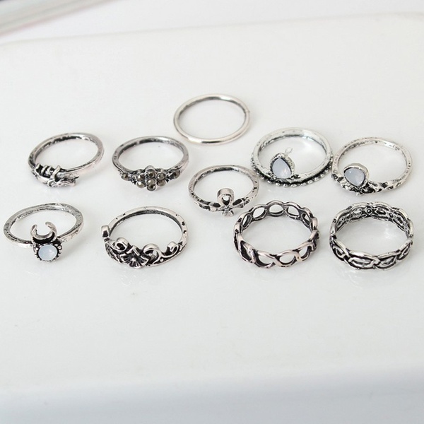 10-piece Stylish Ring for Women