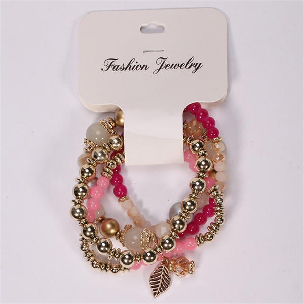 Bohemian Stackable Beads Bracelets for Women Girls Boho Multilayer Stretch Wood Beads Charm Tassel Bangles