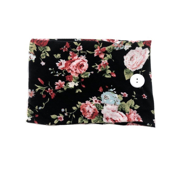 Floral Print Headband With Fastener