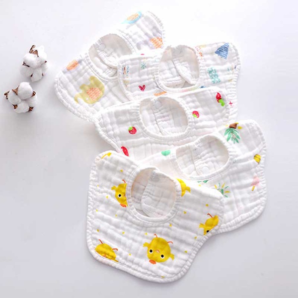 5-pack 360 Degree Reversible Cartoon Design Bib