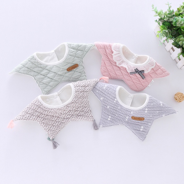 1-piece Lovely Cartoon Print Rotatable Cotton Bibs
