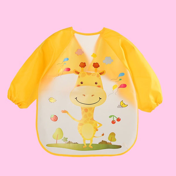 Waterproof Cartoon Print Long-sleeve Feeding Bib