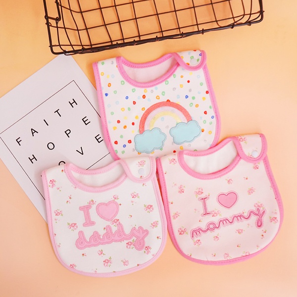 1Pcs Adorable Cotton Baby Bibs Newbron Toddler Kids Burp Cloth Feeding Apron Baby Saliva Towel Scarf Bandana Bibs Baby Stuff