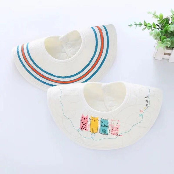 Cartoon Cute Baby Color Cotton Saliva Towel 360 degree Burp Baby Absorbent Bip