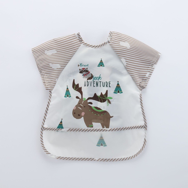 Baby Cartoon Short Sleeve Eco Friendly Waterproof Washable Clothing For Baby Feeding