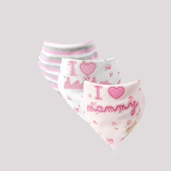 3-pack Letter Striped Print Bibs Set for Baby