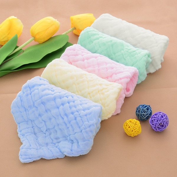 5-pcs Cotton Six-Layer Muslin Cotton Infant Saliva Bibs Bandana Bibs Burp Cloths Baby Gifts