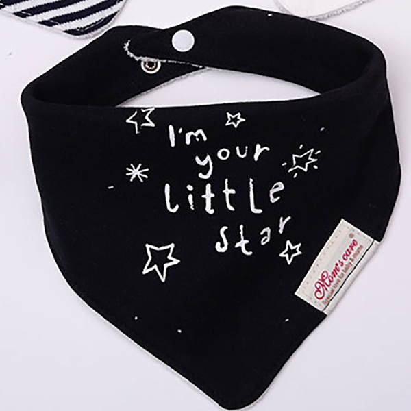 3-piece Letter Striped Stars Print Baby Cotton Cartoon Bib