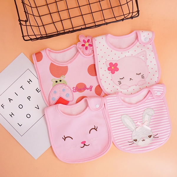 1Pcs Cute Cotton Baby Bibs Newbron Toddler Kids Burp Cloth Feeding Apron Baby Saliva Towel Scarf Bandana Bibs Baby Stuff