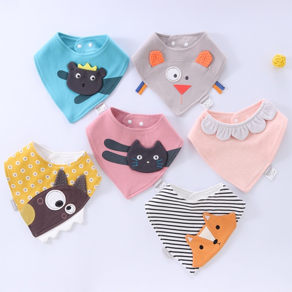 1-pack Waterproof Cartoon Print Cotton Bib