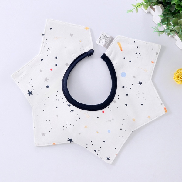 1-piece Colorful Babe Cartoon Print Rotatable Cotton Bibs
