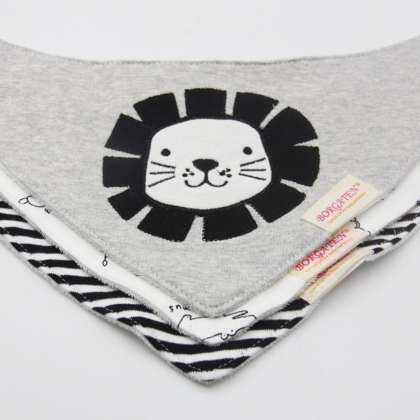 3pcs Cotton Newborn Baby Bips Cartoon Lion Baby Triangle Bibs Burp