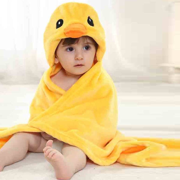 Soft Cartoon Duck Design Blanket Bath Towel