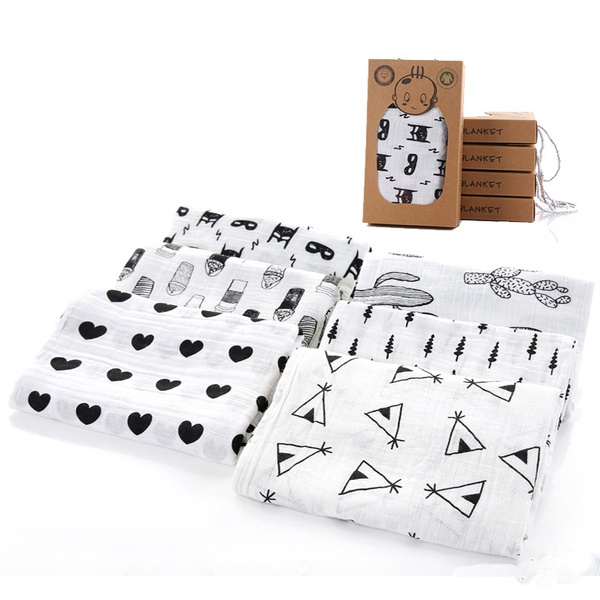 Bottle Print Muslin Cotton Swaddle