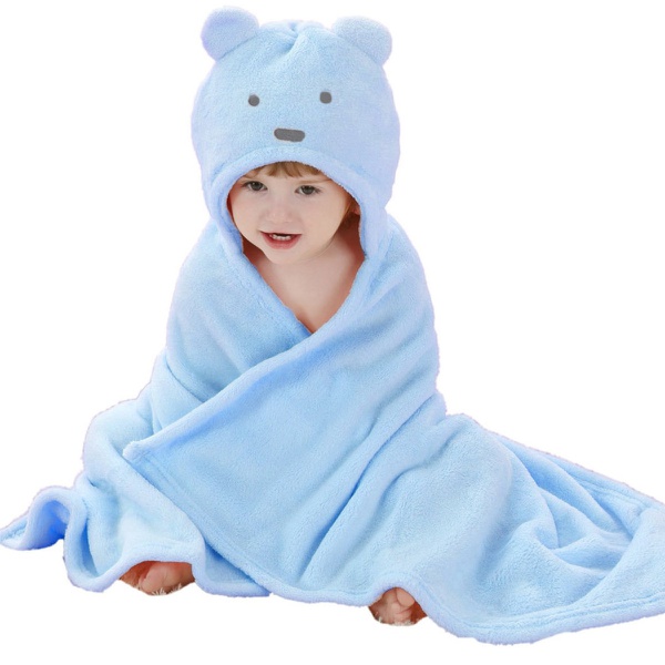 Cartoon Bear Design Baby Cotton Bathrobe