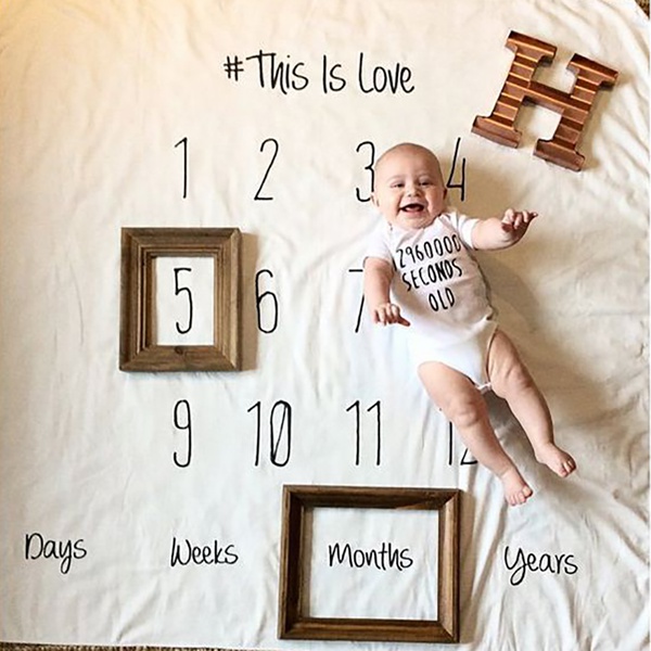 Creative Monthly Baby Milestone Blanket Photography Background Prop Newborn Infant Baby Photography Blanket