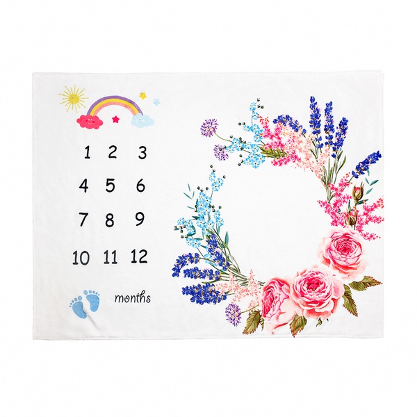Floral Digital Print Baby Milestone Photography Background Prop
