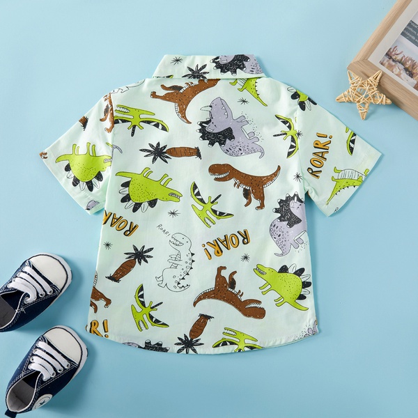 Dinosaur Print Short-sleeve Shirt