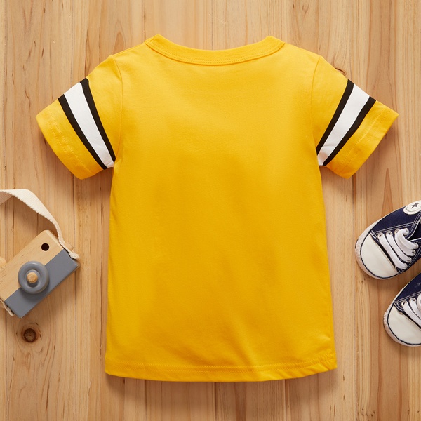 Baby Boy Cartoon Letter Print Tee