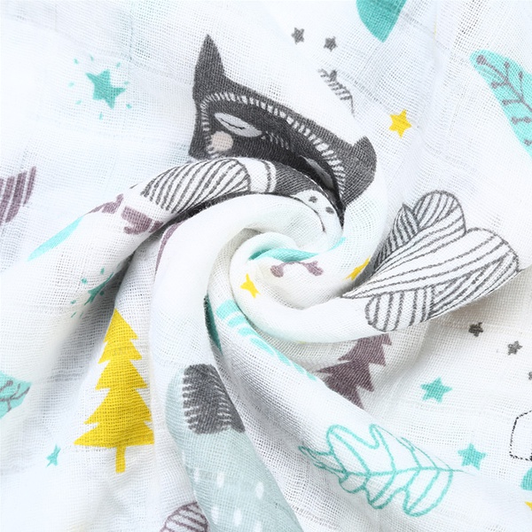 Soft Animal Print Muslin Cotton Baby Swaddle Blanket