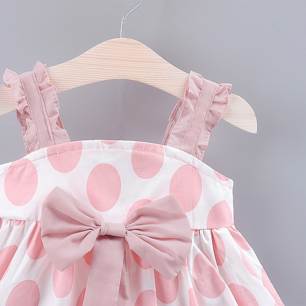 Baby / Toddler Bowknot Decor Dotted Dresses with Hat