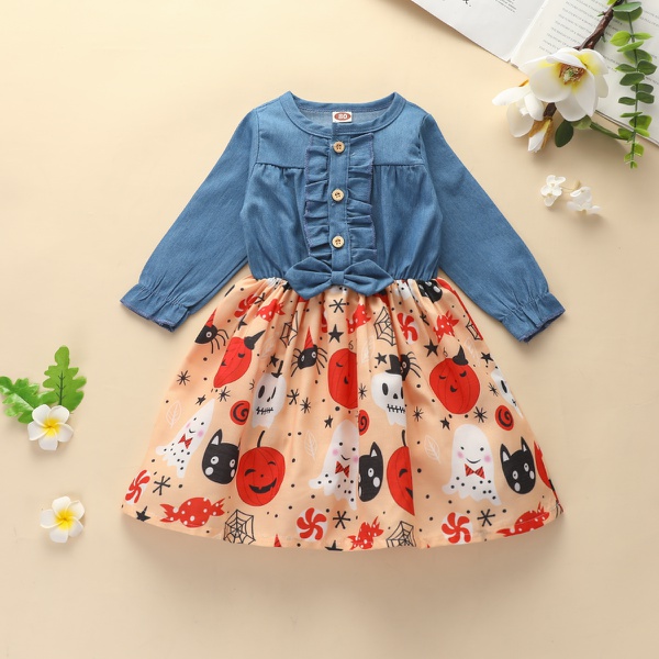 Baby Girl Halloween Denim Dress