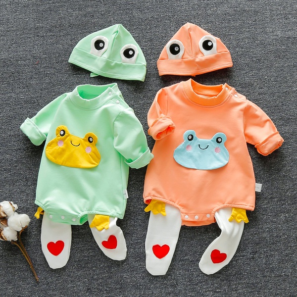 3-piece Frog Applique Bodysuit and Leggings Set