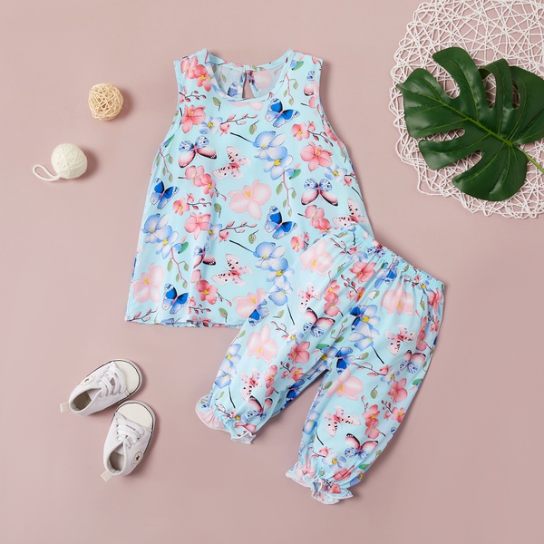 Allover Sleeveless Top and Pants Set