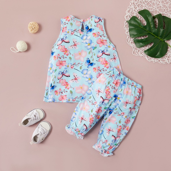 Allover Sleeveless Top and Pants Set