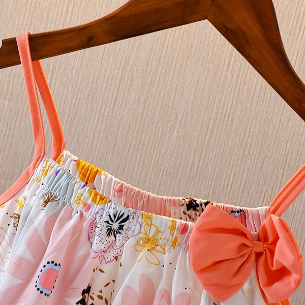 2-piece Baby Floral Strappy Top and Shorts Set