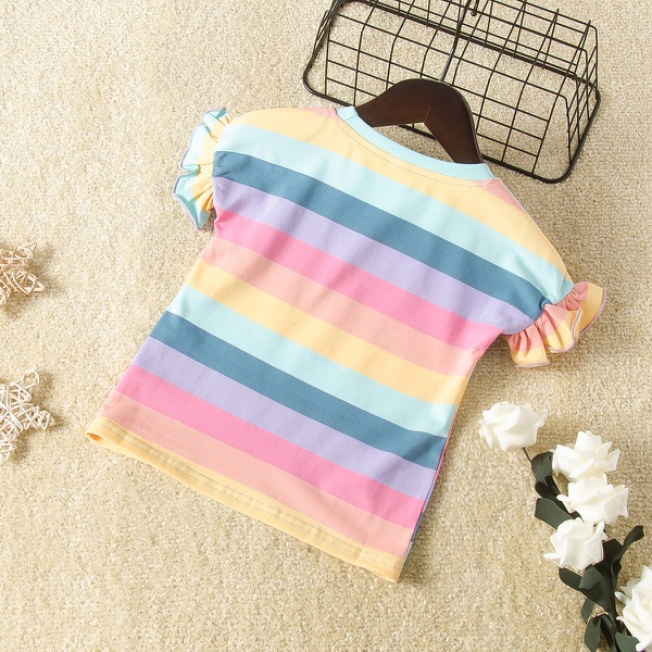 Baby / Toddler Girl Pretty Colorful Striped Tee