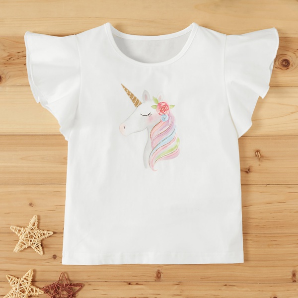 Baby / Toddler Girl Pretty Unicorn Print Tee