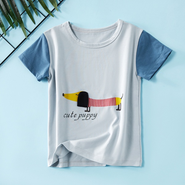 Baby / Toddler Adorable Dog Print Striped Tee