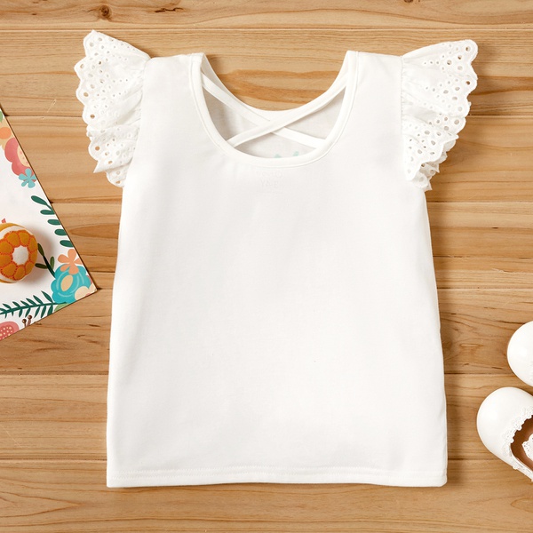 Toddler Girl Pretty Fruit Letter Print Flutter-sleeve Tee