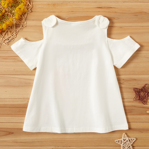 Baby / Toddler Girl Pretty Floral Print Cold Shoulder Tee