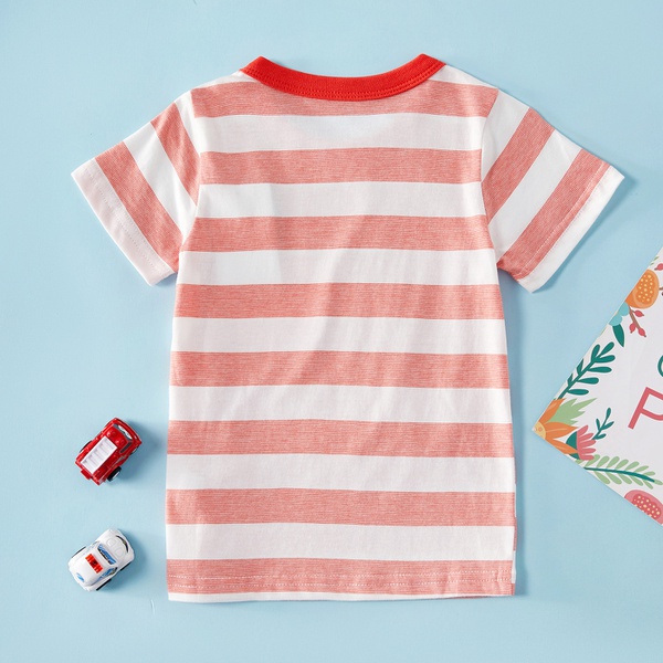 Baby / Toddler Girl Pretty Striped Cat Print Tee