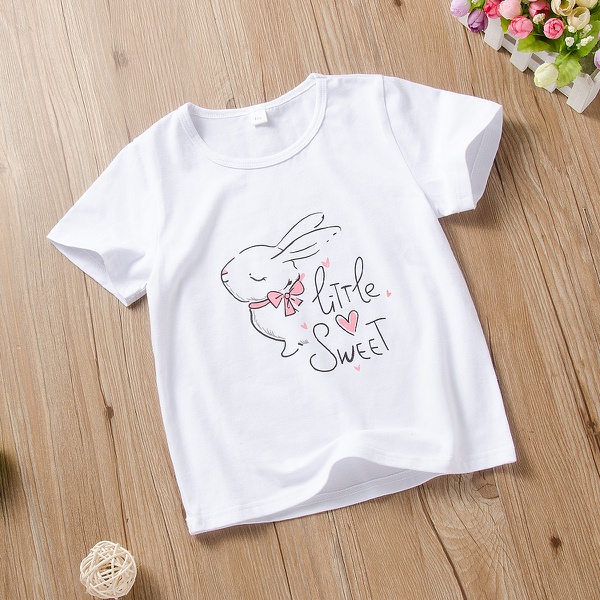 Baby / Toddler Girl Adorable Bunny Print Tee